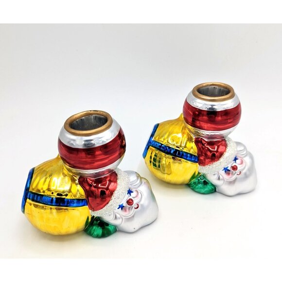 Dept 56 Other - Vintage Dept 56 Glass Santa Christmas Ornament CANDLE HOLDERS Holiday Dazzle (2)